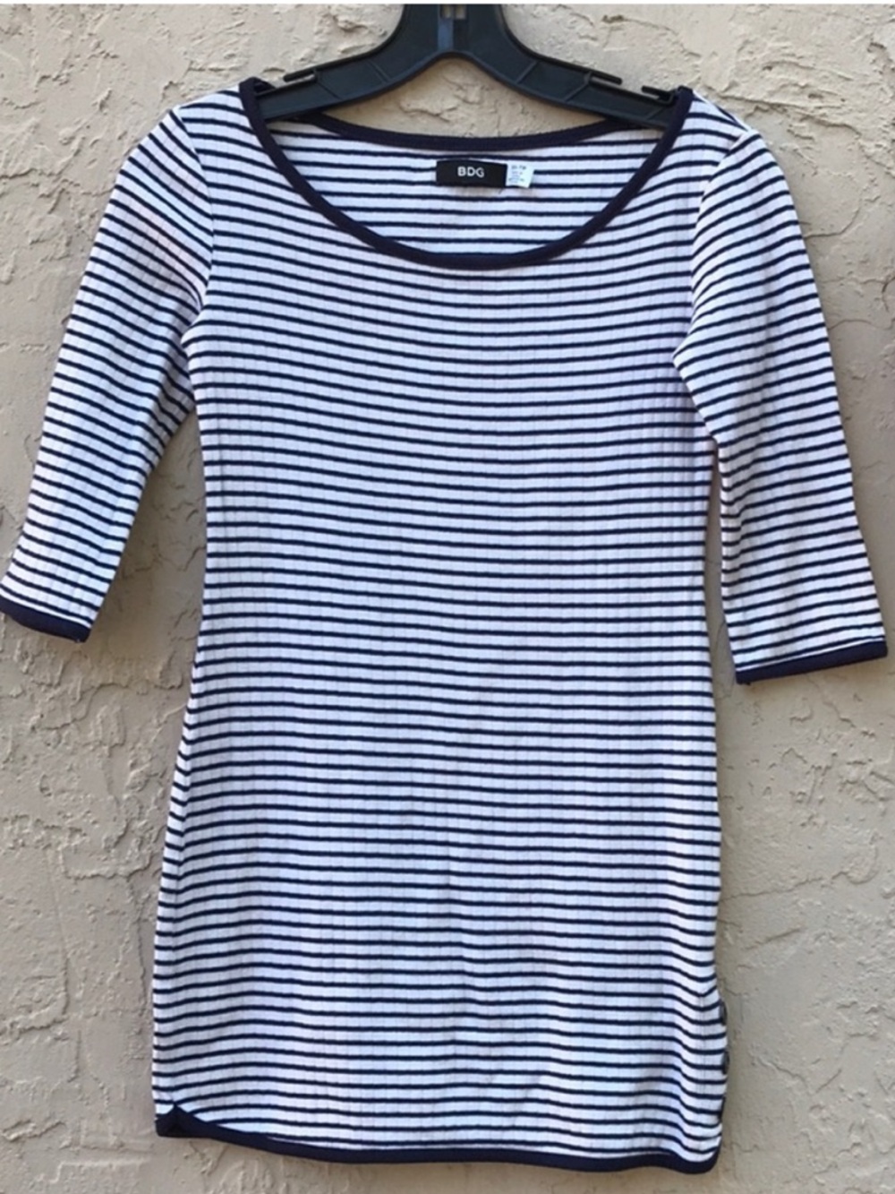 UO BDG Cute Navy and White Striped Mini Dress